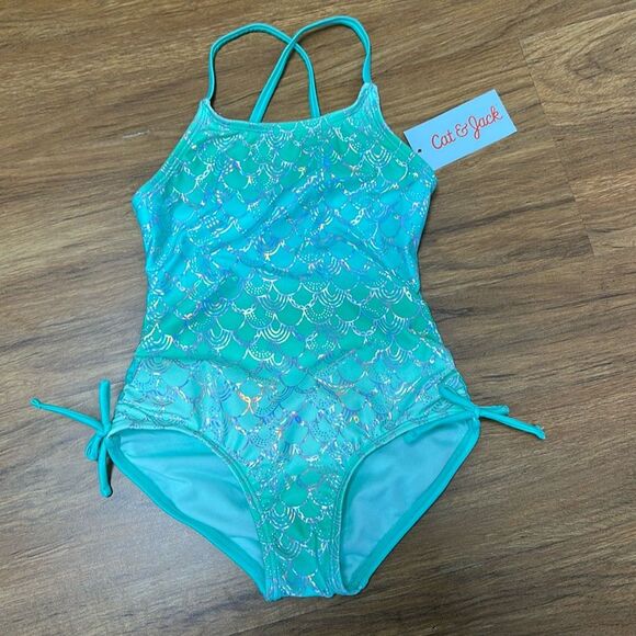 Cat & Jack Girls Bathing Suit. Size 4/5 One Piece - Picture 1 of 5